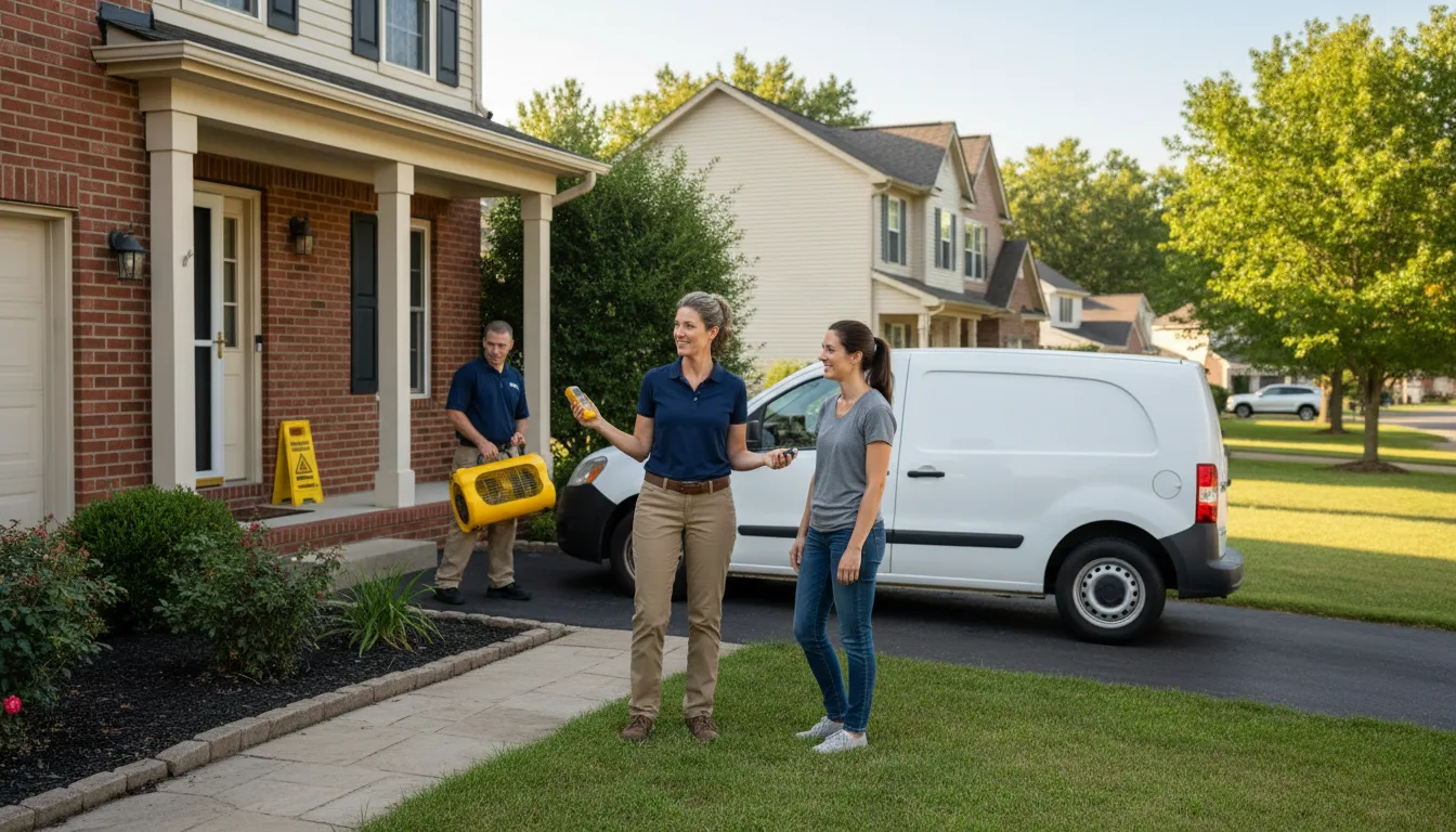 Residential water damage restoration in Witt, IL
